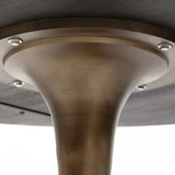 Caspian Brown Wood | Gold Metal Dining Table -France and Son Store 0017664 67502 AB E