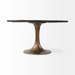 Caspian Brown Wood | Gold Metal Dining Table -France and Son Store 0017665 67502 AB B