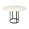 Ash White Marble | Black Metal | Round Dining Table