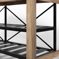 Daniella Brown Wood | Black Metal Kitchen Avand -France and Son Store 0041002 67103 J