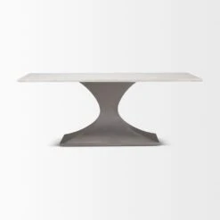 Maximus White Marble | Gunmetal Dining Table -France and Son Store 0064634 69848 AB B
