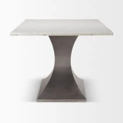 Maximus White Marble | Gunmetal Dining Table -France and Son Store 0064635 69848 AB C