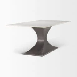 Maximus White Marble | Gunmetal Dining Table -France and Son Store 0064636 69848 AB D