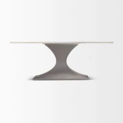 Maximus White Marble | Gunmetal Dining Table -France and Son Store 0064637 69848 AB E