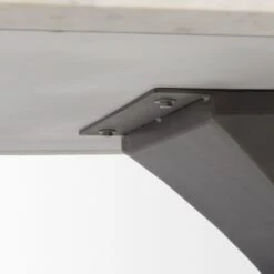 Maximus White Marble | Gunmetal Dining Table -France and Son Store 0064640 69848 AB H