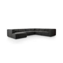 Log Channeled 6-Piece LAF Chaise Sectional - Saxon Charcoal -France and Son Store 100193 004 PRM 1