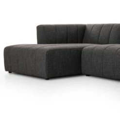 Log Channeled 5-Piece Sectional - LAF Chaise - Saxon Charcoal 11 Log Channeled 5-Piece Sectional - LAF Chaise - Saxon Charcoal -France and Son Store 100194 004 DET 2