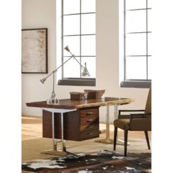 La Costa Live Edge Writing Desk - Light Golden Brown -France and Son Store 100NL 405 RS