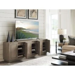 Grove Park Long Media Console - Gray -France and Son Store 100SD 661 RS Open