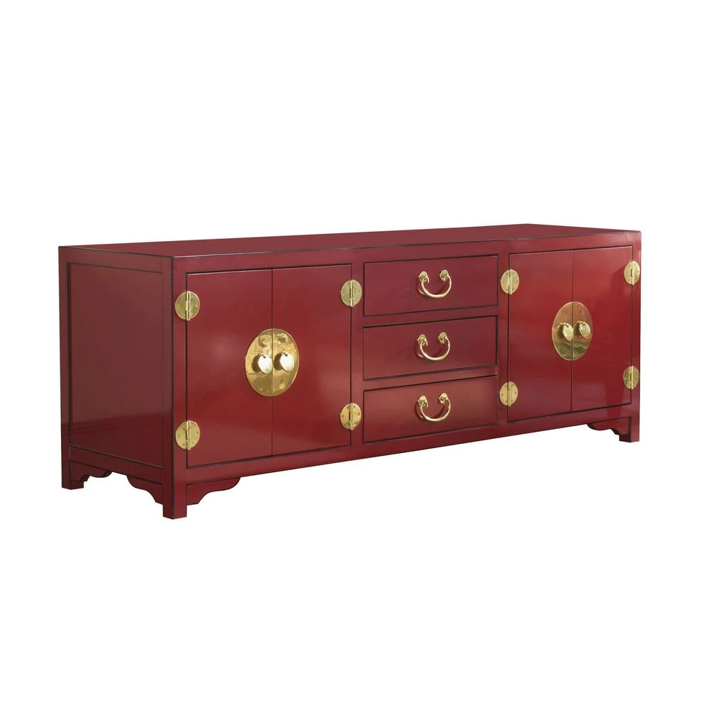 Pacific Isle Media Console - Red Coral 3 Pacific Isle Media Console - Red Coral