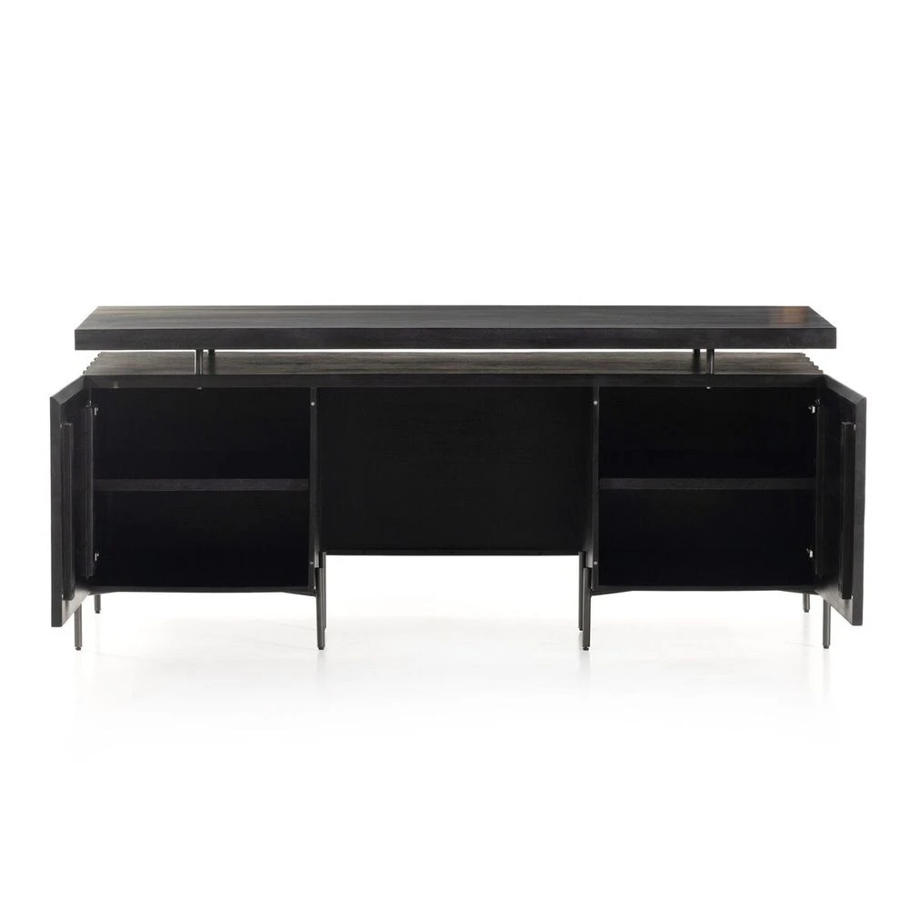 Michel Desk - Carved Black Wash 11 Michel Desk - Carved Black Wash - Image 9