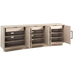 Donovan Long Media Console - Gray -France and Son Store 101 661 Silo Open