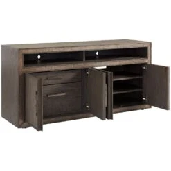 Hampton Media/Home Office Console - Medium Brown -France and Son Store 102 660 Silo Open