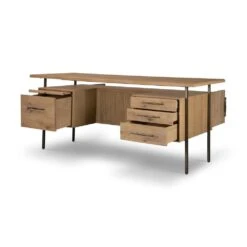 Tyson Desk - Natural Resawn Oak -France and Son Store 104607 002 OPN 1