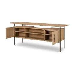 Tyson Desk - Natural Resawn Oak -France and Son Store 104607 002 OPN 2