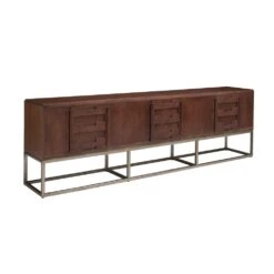 Cameron Long Media Console - Dark Brown -France and Son Store 104 661 silo back