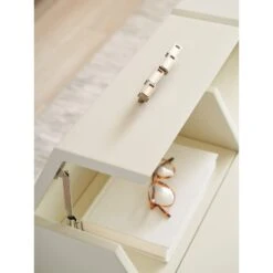 Langley Writing Desk - Linen White -France and Son Store 105 410 lid det