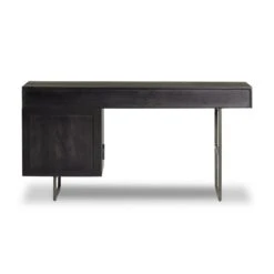 Loraine Desk - Black Wash W/ Black Cane -France and Son Store 106683 005 BCK 1