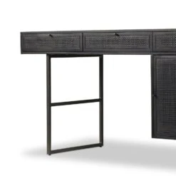 Loraine Desk - Black Wash W/ Black Cane -France and Son Store 106683 005 DET 3