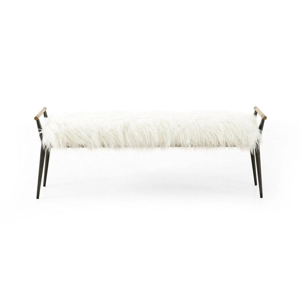 Caroline Bench - Mongolian Cream Fur 3 Caroline Bench - Mongolian Cream Fur