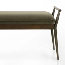Caroline Bench - Modern Velvet Loden -France and Son Store 108543 006 DET 3