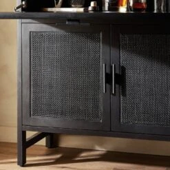 Spencer Bar Cabinet - Black W/ Black Wash Mango -France and Son Store 109084 004 DET 10 170ad215 1167 42ea 92a5 db6928934333