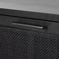 Spencer Bar Cabinet - Black W/ Black Wash Mango -France and Son Store 109084 004 DET 4