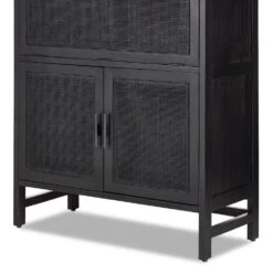 Spencer Bar Cabinet - Black W/ Black Wash Mango -France and Son Store 109084 004 DET 5
