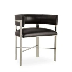 Kelly Hoppen Art Dining Chair - Black Leather - Set Of 6 -France and Son Store 1402060 Angle Image 0479c3b7 1bd9 4ffb 9564 1e0770fd3794