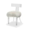 Tristan Klismos Chair -France and Son Store 148006 tristan acrylic ivory sheepskin chair 1copy
