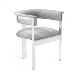 Lilith Hide Chair -France and Son Store 149126 1 Darcy Hide Chair Nickel stainless steel hide polished nickel natural grey