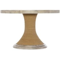 Amani 48in Round Pedestal Dining Table With Wood Top