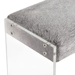 Benedict Bench - Grey -France and Son Store 179041 2 aiden acrylic natural hide bench