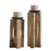 Ilva Wood Candleholders Set/2 -France and Son Store 18074 2