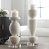 Lido White Stone Candleholders, Set/2 -France and Son Store 18101