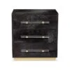 Cassian 3 Drawer Chest - Black/ Brass -France and Son Store 188120 2