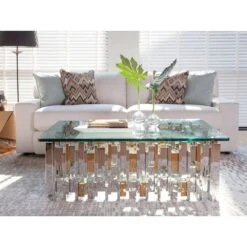 Cityscape Rectangular Cocktail Table - Stainless Steel -France and Son Store 2041 945C ROM 4