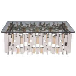 Cityscape Rectangular Cocktail Table - Stainless Steel -France and Son Store 2041 945C STR