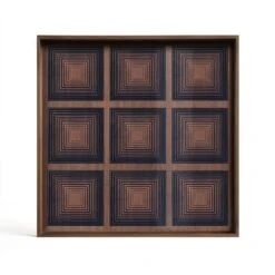 Squares Glass Tray - Black -France and Son Store 20920