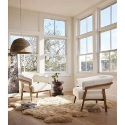 Sylas Lambskin Rug - Beige - 5.75X5.75' -France and Son Store 223281 006 ROM 1