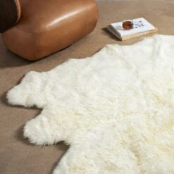 Sylas Lambskin Rug - White - 4.5X5.75' -France and Son Store 223281 007 ESS 1