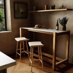 Ranger Bar & Counter Table - Honed White Marble -France and Son Store 224598 001 ESS 1