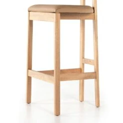 Evanna Bar Stool - Natural Leather -France and Son Store 225104 002 DET 1