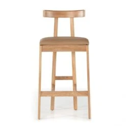 Evanna Bar Stool - Natural Leather