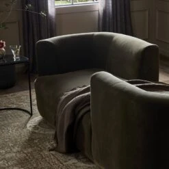 Deandra Tete A Tete Chaise - Surrey Olive 33 Deandra Tete A Tete Chaise - Surrey Olive -France and Son Store 226579 004 DET 10