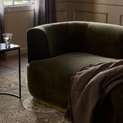 Deandra Tete A Tete Chaise - Surrey Olive 32 Deandra Tete A Tete Chaise - Surrey Olive -France and Son Store 226579 004 DET 9