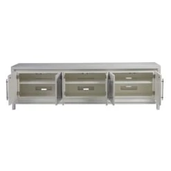 Elation White Long Media Console - White -France and Son Store 2267 908 OPEN