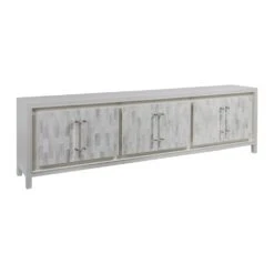 Elation White Long Media Console - White