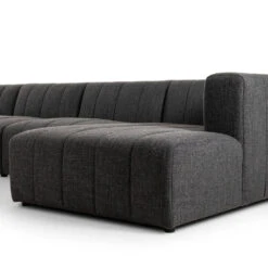 Log Channeled 5 Pc Sectional - RAF Chaise - Saxon Charcoal -France and Son Store 227474 005 DET 1