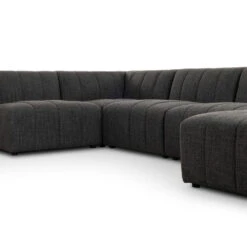 Log Channeled 5 Pc Sectional - RAF Chaise - Saxon Charcoal -France and Son Store 227474 005 DET 2